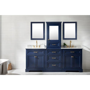 Design Element ML-96MC-BLU Milano 96" Double Sink Bathroom Vanity Modular Set in Blue