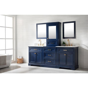 Design Element ML-96MC-BLU Milano 96" Double Sink Bathroom Vanity Modular Set in Blue