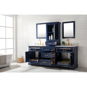 Design Element ML-96MC-BLU Milano 96" Double Sink Bathroom Vanity Modular Set in Blue