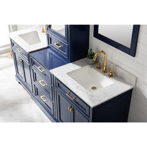 Design Element ML-96MC-BLU Milano 96" Double Sink Bathroom Vanity Modular Set in Blue