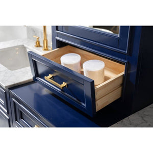 Design Element ML-96MC-BLU Milano 96" Double Sink Bathroom Vanity Modular Set in Blue