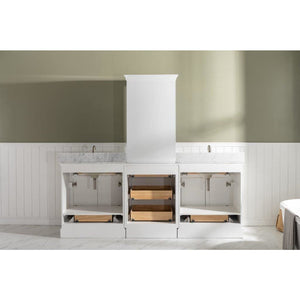 Design Element ML-96MC-WT Milano 96" Double Sink Bathroom Vanity Modular Set in White