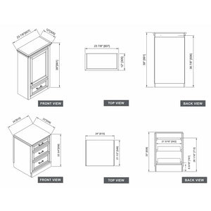 Design Element ML-96MC-BLU Milano 96" Double Sink Bathroom Vanity Modular Set in Blue