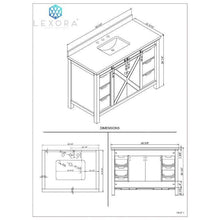 Load image into Gallery viewer, Lexora LM342248SA00M44 Marsyas 48&quot; White Single Vanity, no Top and 44&quot; Mirror