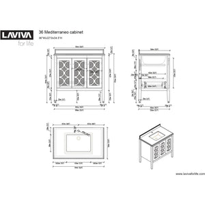 LAVIVA 313MKSH-36W-WS Mediterraneo - 36 - White Cabinet + White Stripes Counter