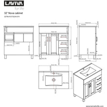 Load image into Gallery viewer, LAVIVA 31321529-32W-CB Nova 32 - White Cabinet + Ceramic Basin Counter