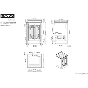 LAVIVA 313613-24G-BW Odyssey - 24 - Maple Grey Cabinet + Black Wood Counter