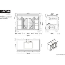 Load image into Gallery viewer, LAVIVA 313613-48W-BW Odyssey - 48 - White Cabinet + Black Wood Counter