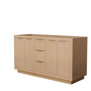 Wyndham Collection WCF282860DLSCXSXXMXX Maroni 60 Inch Double Bathroom Vanity in Light Straw, No Countertop, No Sink