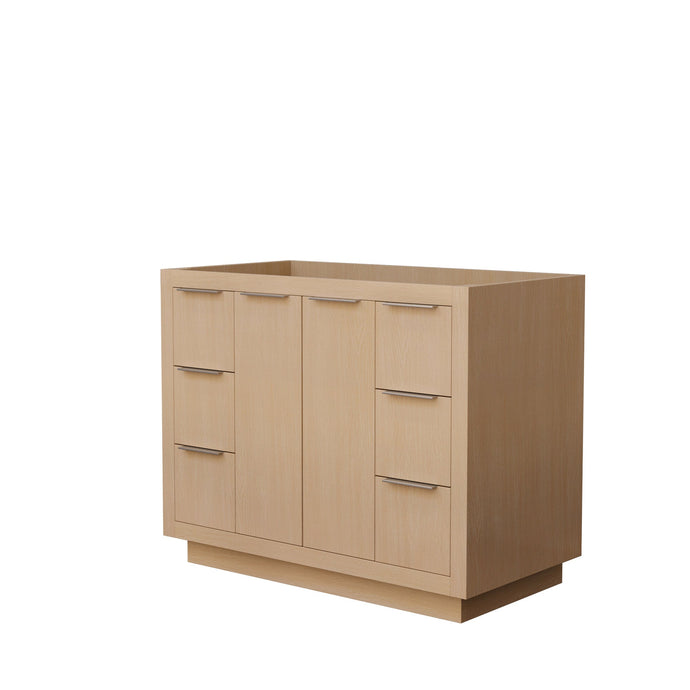 Wyndham Collection WCF282842SLSCXSXXMXX Maroni 42 Inch Single Bathroom Vanity in Light Straw, No Countertop, No Sink