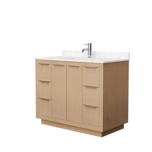 Load image into Gallery viewer, Wyndham Collection WCF282842SLSC2UNSMXX Maroni 42 Inch Single Bathroom Vanity in Light Straw, Light-Vein Carrara Cultured Marble Countertop, Undermount Square Sink