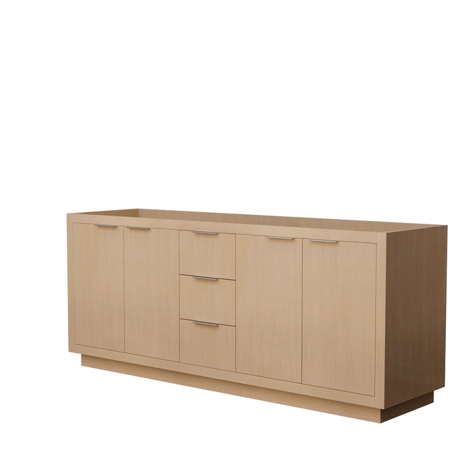 Wyndham Collection WCF282880DLSCXSXXMXX Maroni 80 Inch Double Bathroom Vanity in Light Straw, No Countertop, No Sink