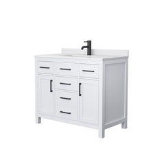 Load image into Gallery viewer, Wyndham Collection WCG242442SWBWCUNSMXX Beckett 42 Inch Single Bathroom Vanity in White, White Cultured Marble Countertop, Undermount Square Sink, Matte Black Trim