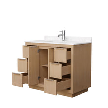 Load image into Gallery viewer, Wyndham Collection WCF282842SLSC2UNSMXX Maroni 42 Inch Single Bathroom Vanity in Light Straw, Light-Vein Carrara Cultured Marble Countertop, Undermount Square Sink