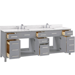 Design Element V01-84-GY Valentino 84" Double Sink Vanity in Gray
