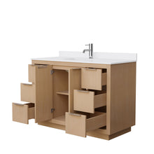 Load image into Gallery viewer, Wyndham Collection WCF282848SLSWCUNSMXX Maroni 48 Inch Single Bathroom Vanity in Light Straw, White Cultured Marble Countertop, Undermount Square Sink