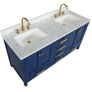Design Element V01-72-BLU Valentino 72" Double Sink Vanity in Blue