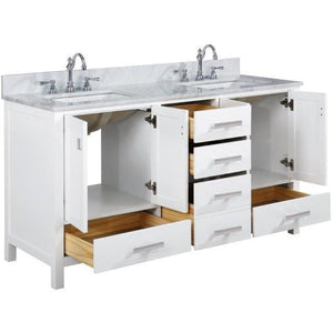 Design Element V01-60-WT Valentino 60" Double Sink Vanity in White