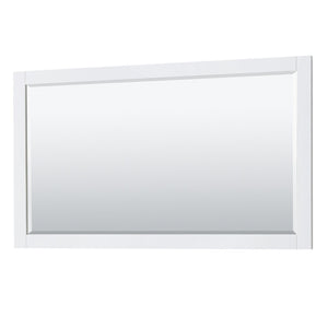 Wyndham Collection WCV232360DWGCMUNSM58 Avery 60 Inch Double Bathroom Vanity in White, White Carrara Marble Countertop, Undermount Square Sinks, 58 Inch Mirror, Brushed Gold Trim