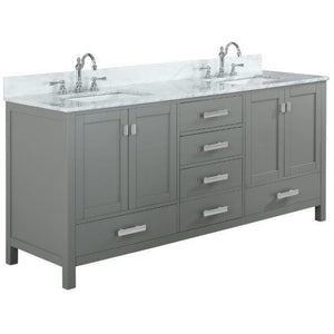 Design Element V01-72-GY Valentino 72" Double Sink Vanity in Gray