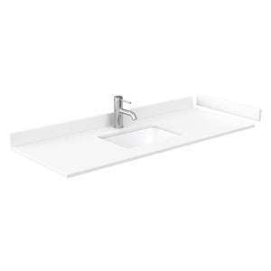 Wyndham Collection WCG242454SWBWCUNSMXX Beckett 54 Inch Single Bathroom Vanity in White, White Cultured Marble Countertop, Undermount Square Sink, Matte Black Trim