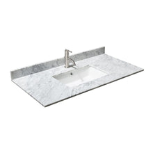 Load image into Gallery viewer, Wyndham Collection WCF282842SLBCMUNSMXX Maroni 42 Inch Single Bathroom Vanity in Light Straw, White Carrara Marble Countertop, Undermount Square Sink, Matte Black Trim