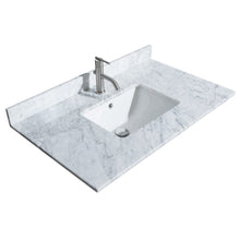 Load image into Gallery viewer, Wyndham Collection WCF282836SLBCMUNSMXX Maroni 36 Inch Single Bathroom Vanity in Light Straw, White Carrara Marble Countertop, Undermount Square Sink, Matte Black Trim