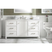 Load image into Gallery viewer, Legion Furniture WLF2160S-W 60&quot; WHITE FINISH SINGLE SINK VANITY CABINET WITH CARRARA WHITE TOP