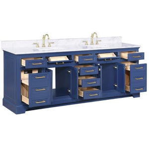 Design Element Milano 84" Double Sink Vanity in Blue ML-84-BLU