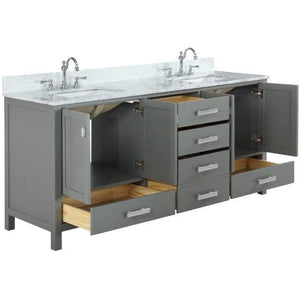 Design Element V01-72-GY Valentino 72" Double Sink Vanity in Gray