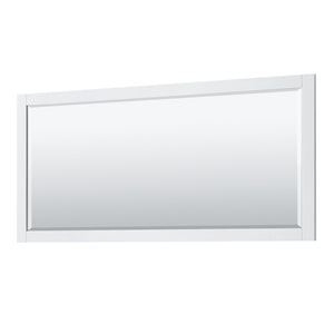 Wyndham Collection WCV232372DWGWCUNSM70 Avery 72 Inch Double Bathroom Vanity in White, White Cultured Marble Countertop, Undermount Square Sinks, 70 Inch Mirror, Brushed Gold Trim