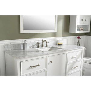 Legion Furniture WLF2160S-W 60" WHITE FINISH SINGLE SINK VANITY CABINET WITH CARRARA WHITE TOP