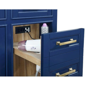 Design Element Milano 84" Double Sink Vanity in Blue ML-84-BLU