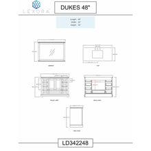 Load image into Gallery viewer, Lexora LD342248SAWQ000 Dukes 48&quot; White Single Vanity, White Quartz Top, White Square Sink and no Mirror