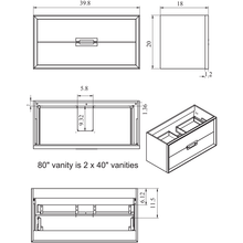 Load image into Gallery viewer, Lucena Bath 42622 80&quot; Black Décor Tirador double Vanity