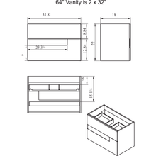 Load image into Gallery viewer, Lucena Bath 30692-01/black 64&quot; White and Black Vision Double Vanity