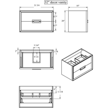 Load image into Gallery viewer, Lucena Bath 42551 32&quot; Black Décor Tirador Freestanding  Vanity