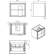 Load image into Gallery viewer, Lucena Bath 4304-01/black 24&quot; White and Black Cristal Vanity