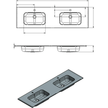 Load image into Gallery viewer, Lucena Bath 30692-01/black 64&quot; White and Black Vision Double Vanity