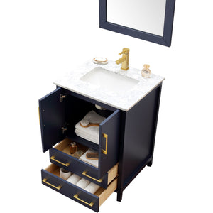 Legion Furniture WA7924-B 24" SOLID WOOD SINK VANITY WITH MIRROR-NO FAUCET