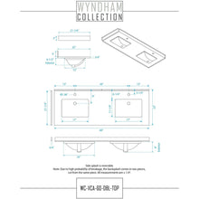 Load image into Gallery viewer, Wyndham Collection WCS141460DGYC2UNSMED Sheffield 60 Inch Double Bathroom Vanity in Gray, Carrara Cultured Marble Countertop, Undermount Square Sinks, Medicine Cabinets