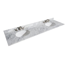 Load image into Gallery viewer, Wyndham Collection WCS141480DKGCMUNOM70 Sheffield 80 Inch Double Bathroom Vanity in Dark Gray, White Carrara Marble Countertop, Undermount Oval Sinks, and 70 Inch Mirror