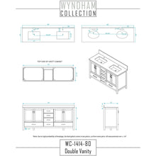 Load image into Gallery viewer, Wyndham Collection WCS141480DESWCUNSMXX Sheffield 80 Inch Double Bathroom Vanity in Espresso, White Cultured Marble Countertop, Undermount Square Sinks, No Mirror