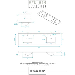 Wyndham Collection WCS141480DESC2UNSM70 Sheffield 80 Inch Double Bathroom Vanity in Espresso, Carrara Cultured Marble Countertop, Undermount Square Sinks, 70 Inch Mirror