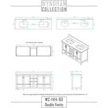 Load image into Gallery viewer, Wyndham Collection WCS141480DKGCMUNOMXX Sheffield 80 Inch Double Bathroom Vanity in Dark Gray, White Carrara Marble Countertop, Undermount Oval Sinks, and No Mirror