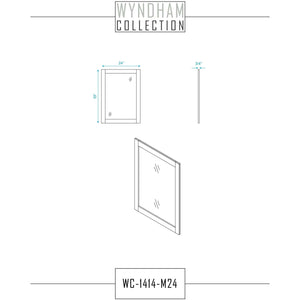Wyndham Collection WCS141460DWHWCUNSM24 Sheffield 60 Inch Double Bathroom Vanity in White, White Cultured Marble Countertop, Undermount Square Sinks, 24 Inch Mirrors