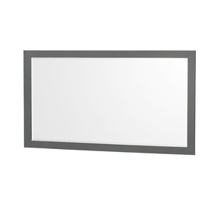 Wyndham Collection WCS141460DKGWCUNSM58 Sheffield 60 Inch Double Bathroom Vanity in Dark Gray, White Cultured Marble Countertop, Undermount Square Sinks, 58 Inch Mirror