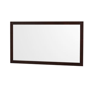 Wyndham Collection WCS141460DESWCUNSM58 Sheffield 60 Inch Double Bathroom Vanity in Espresso, White Cultured Marble Countertop, Undermount Square Sinks, 58 Inch Mirror