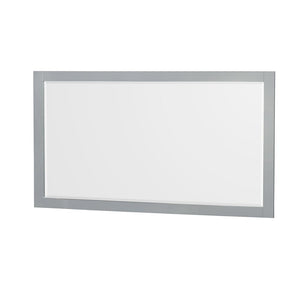 Wyndham Collection WCS141460DGYWCUNSM58 Sheffield 60 Inch Double Bathroom Vanity in Gray, White Cultured Marble Countertop, Undermount Square Sinks, 58 Inch Mirror