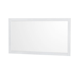 Wyndham Collection WCS141460SWHC2UNSM58 Sheffield 60 Inch Single Bathroom Vanity in White, Carrara Cultured Marble Countertop, Undermount Square Sink, 58 Inch Mirror